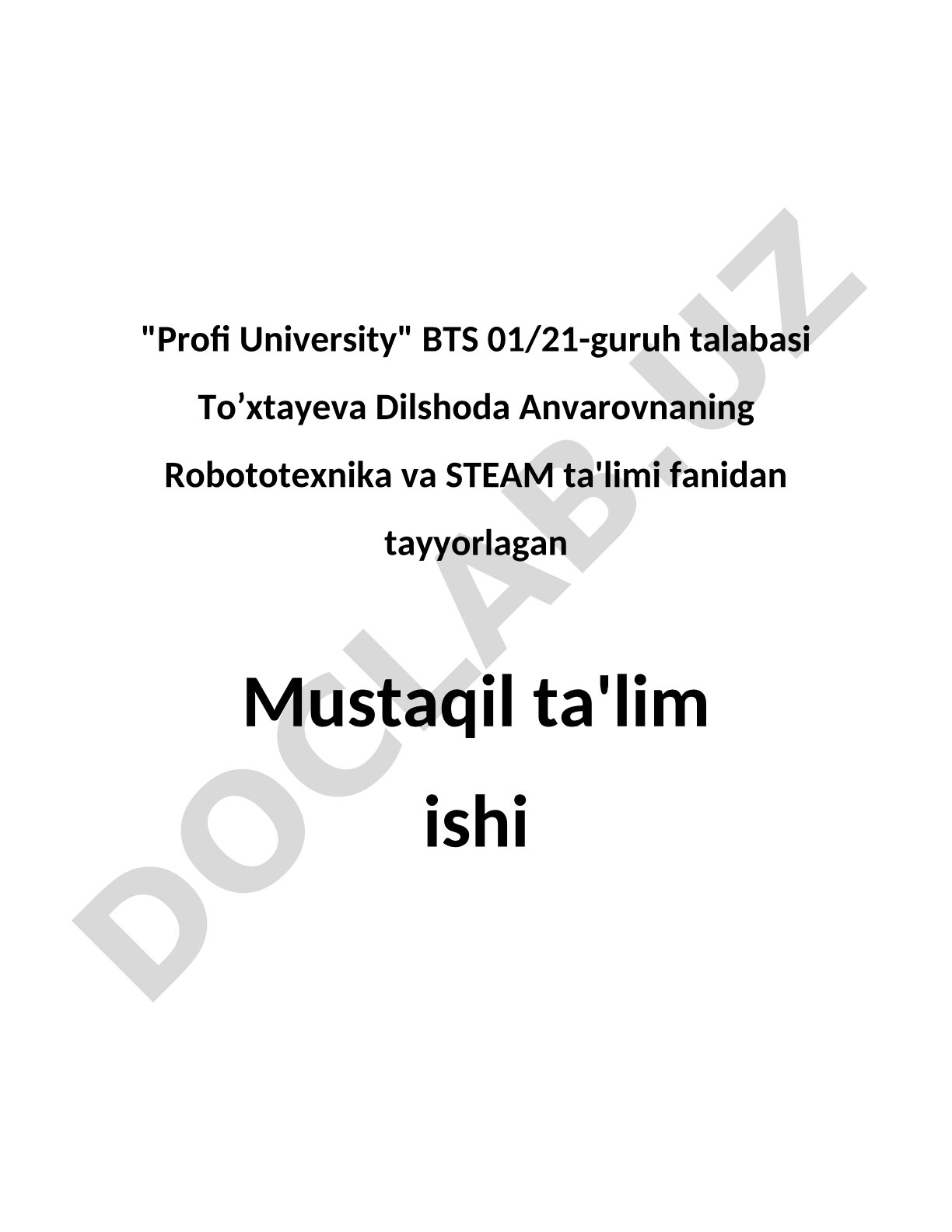 STEAM Dasturi: Tabiy fanlarni STEAM asosida òqitish va baholash