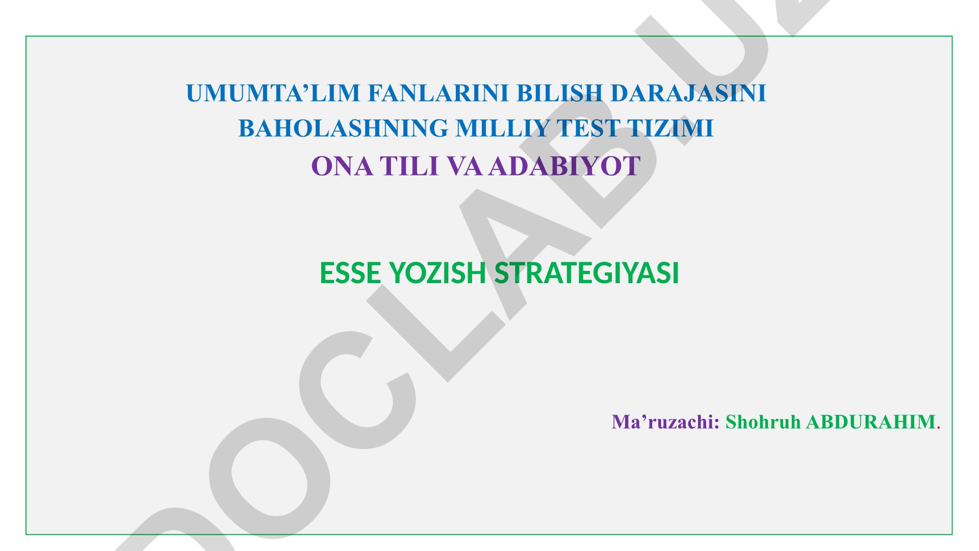Essa yozish strategiyasi va turlari