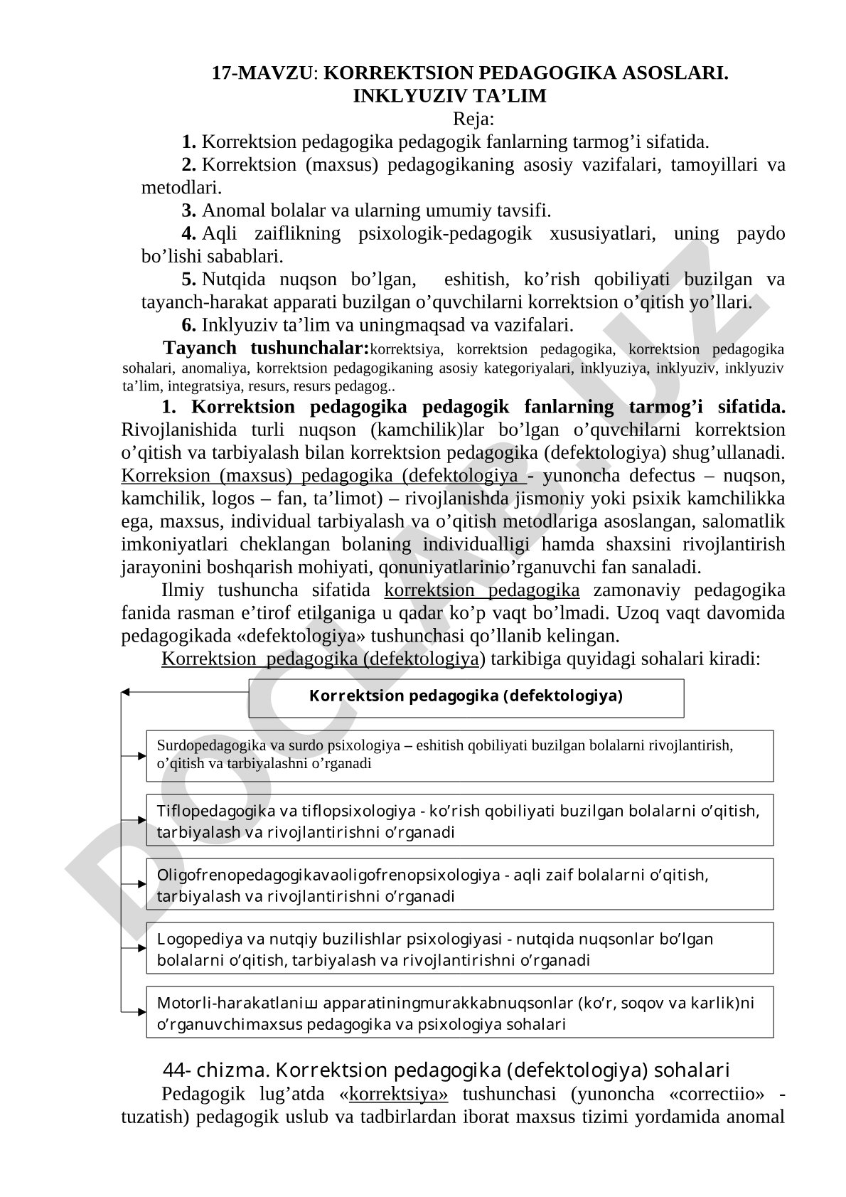 Korreksion pedagogika asoslari. Inklyuziv ta'lim