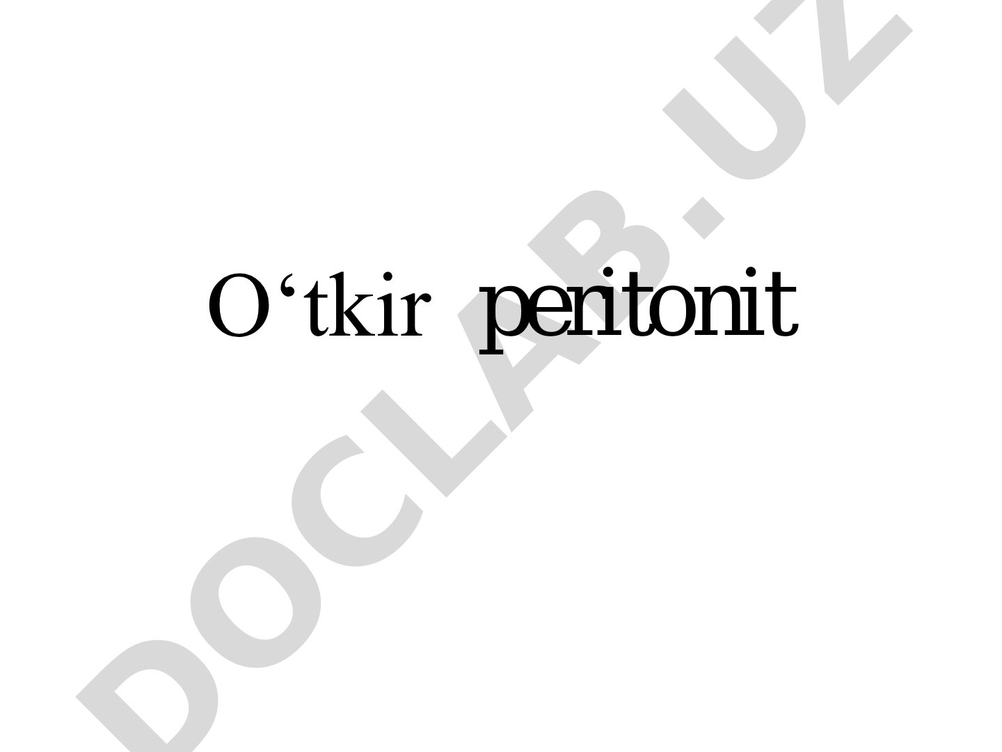 O‘tkir peritonit