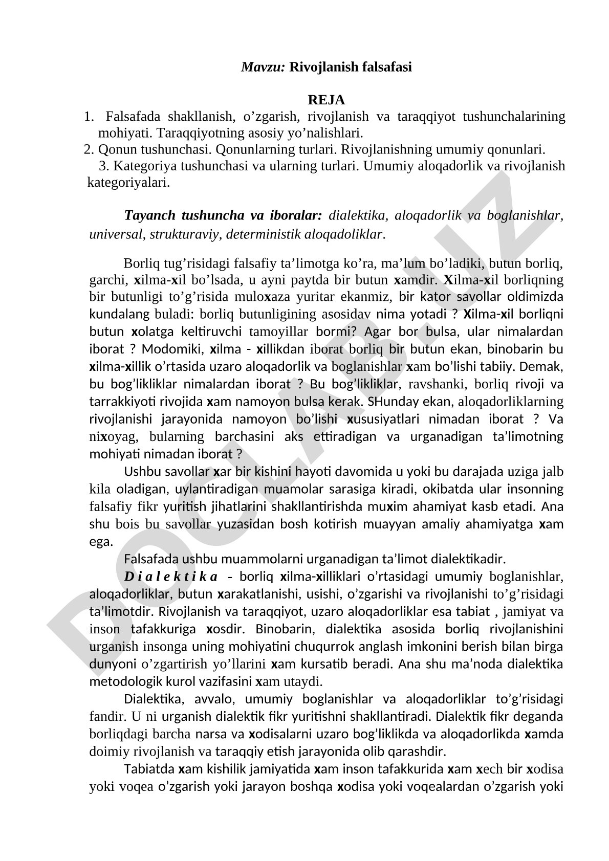 Rivojlanish falsafasi