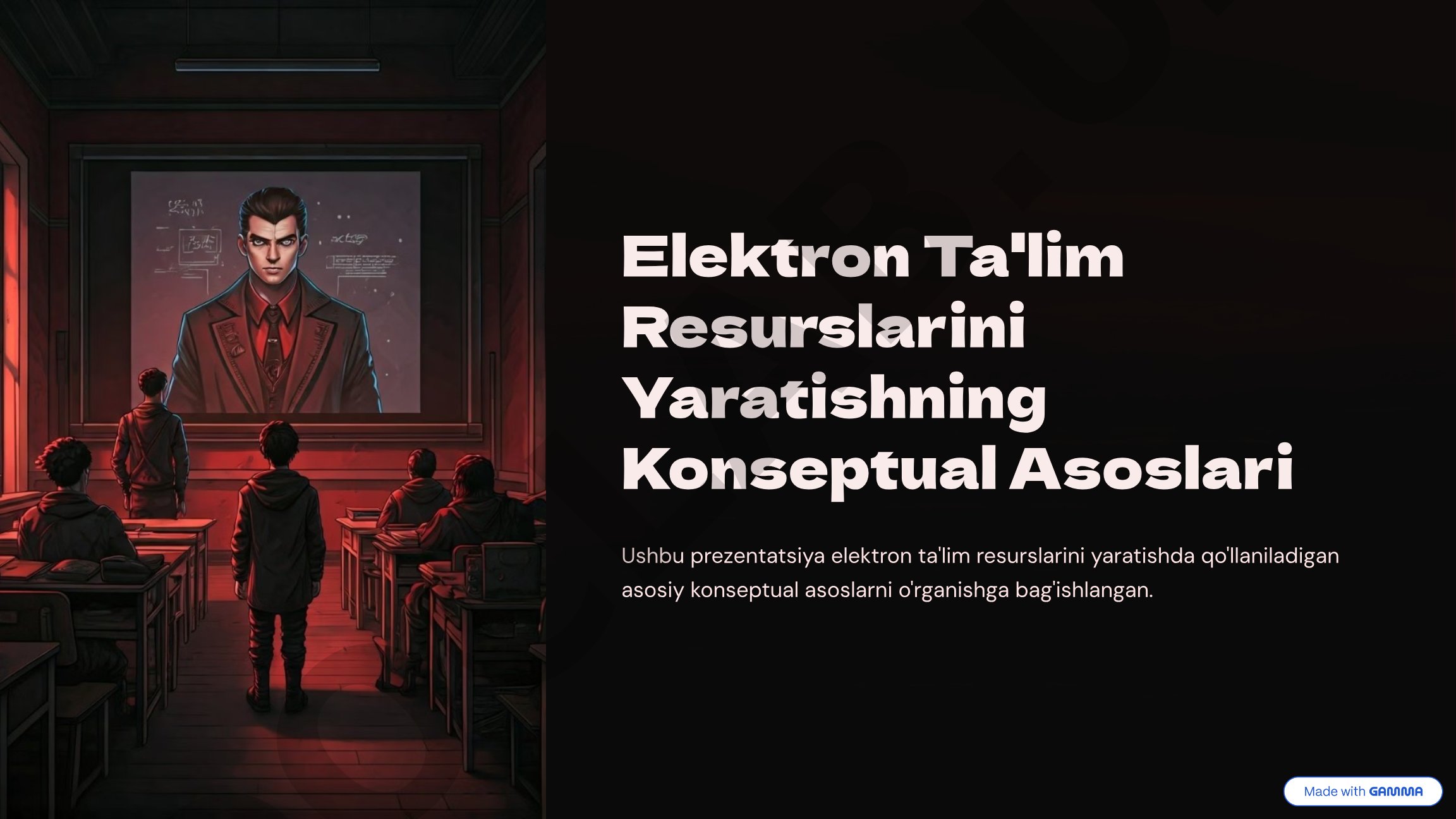 Elektron Ta'lim Resurslarini Yaratishning Konseptual Asoslari