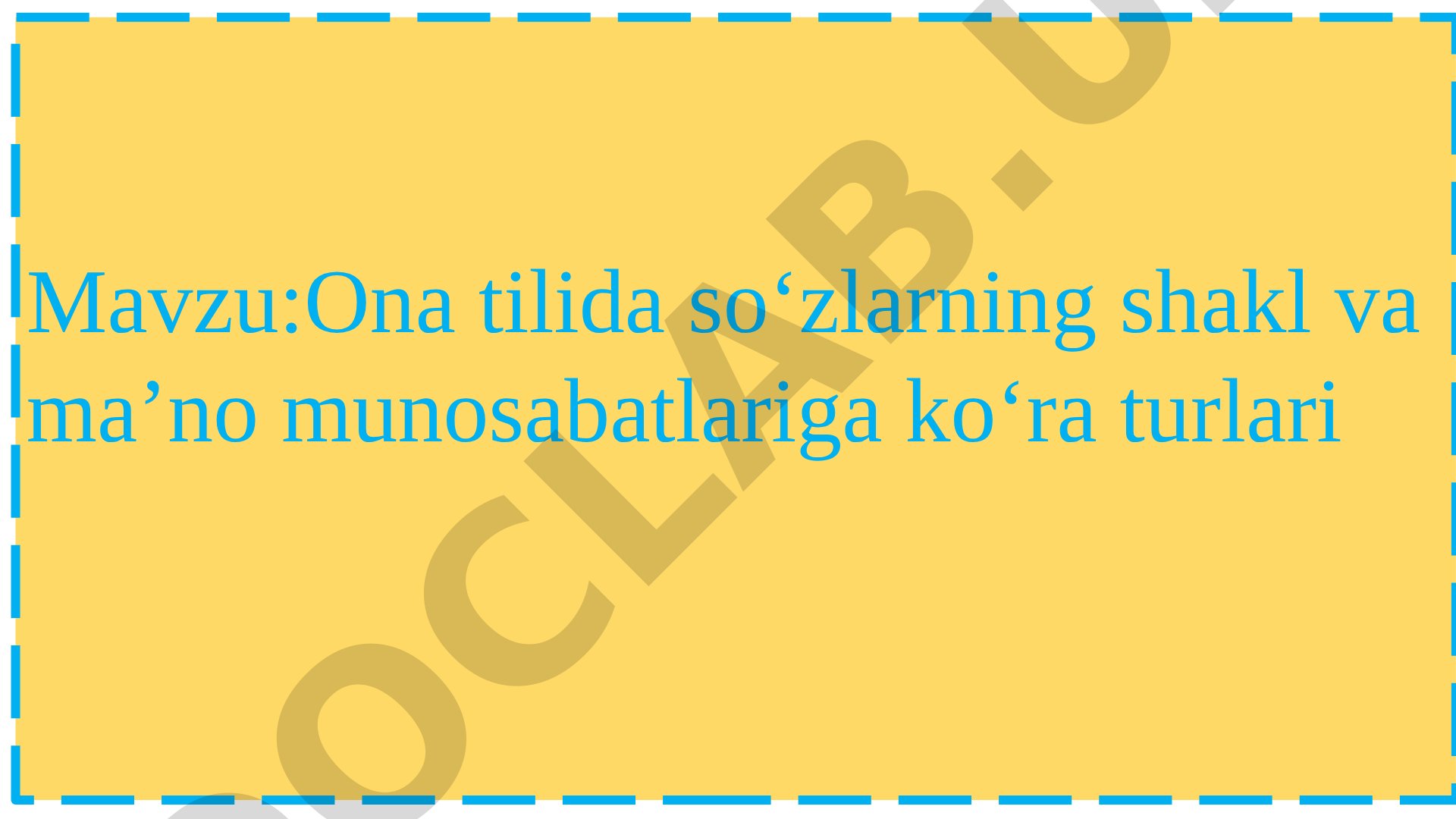 Ona tilida so'zlarning shakl va ma'no munosabatlariga ko'ra turlari Omonim so'zlar