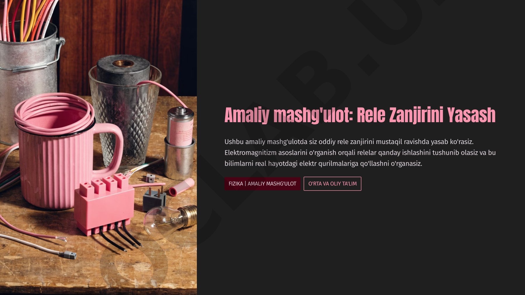 Amaliy mashg'ulot: Rele Zanjirini Yasash