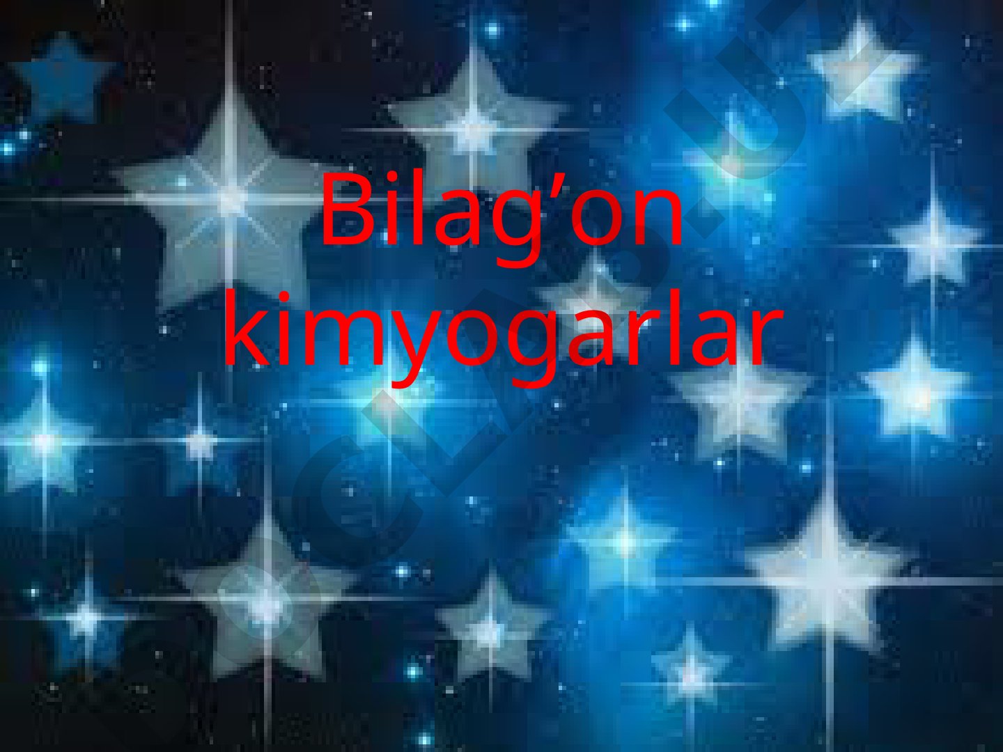 Bilag'on kimyogarlar o'yini savollari