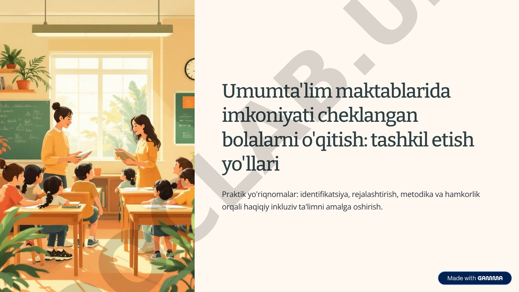 Umumta'lim maktablarida imkoniyati cheklangan bolalarni o'qitish: tashkil etish yo'llari