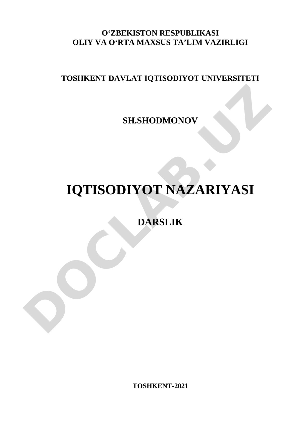 Iqtisodiyot nazariyasi