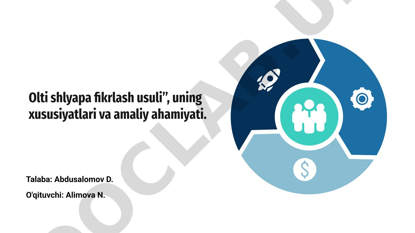 Olti shlyapa fikrlash usuli, uning xususiyatlari va amaliy ahamiyati