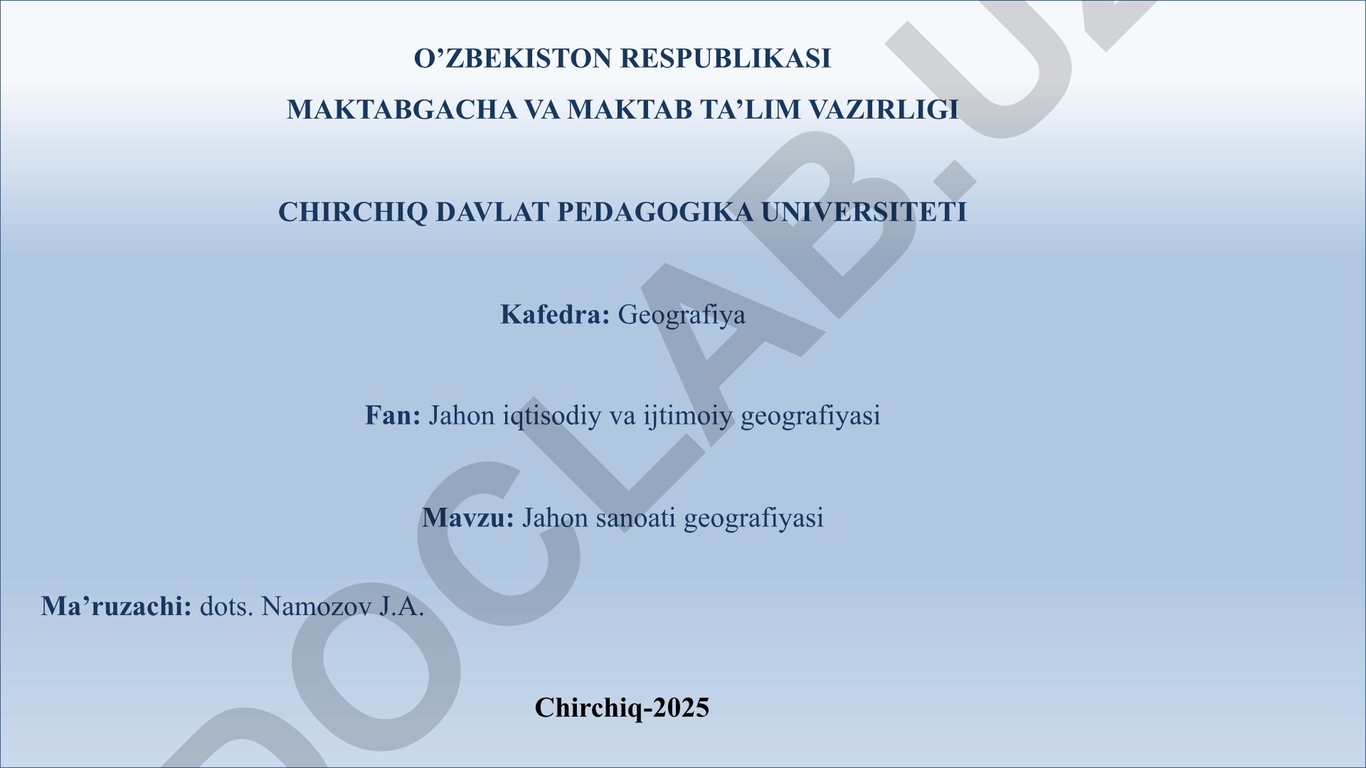 Jahon sanoati geografiyasi
