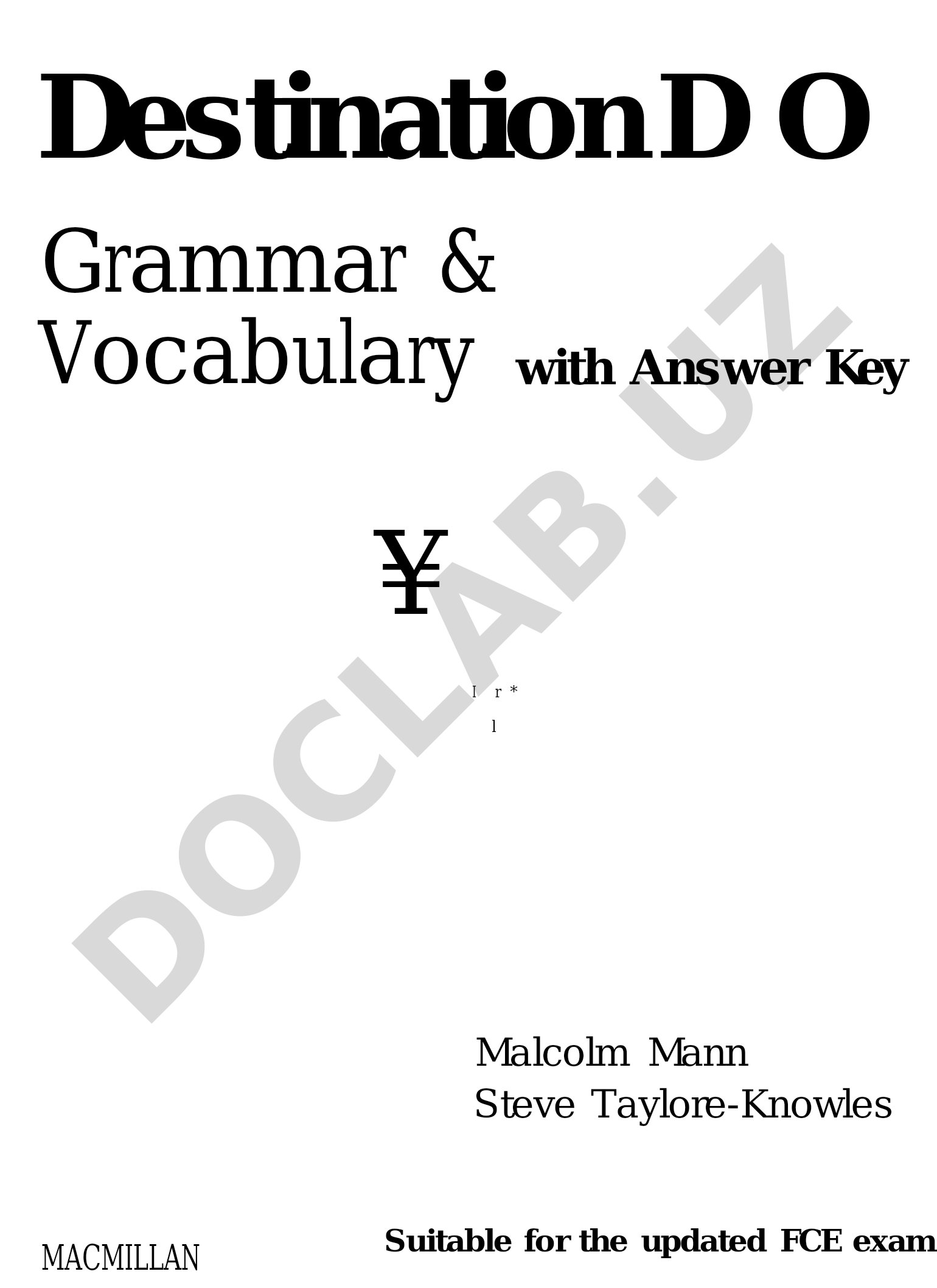 Destination Grammar & Vocabulary with Answer Key