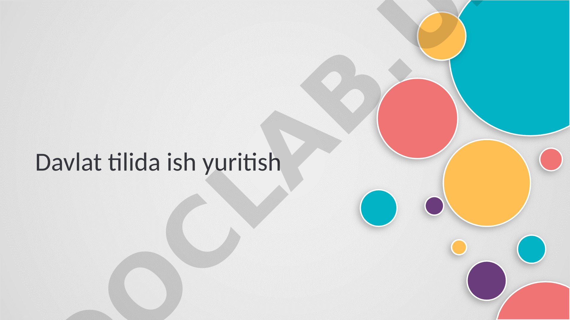 Davlat tilida ish yuritish Farmoyish