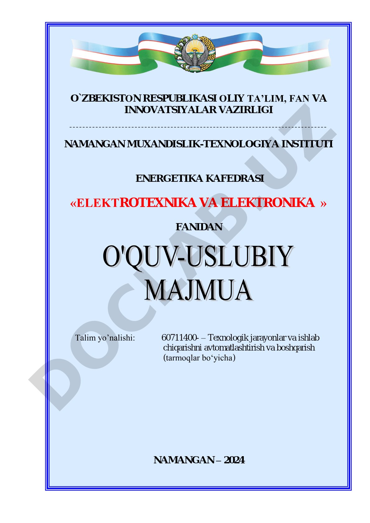 Elektrotexnika va elektronika