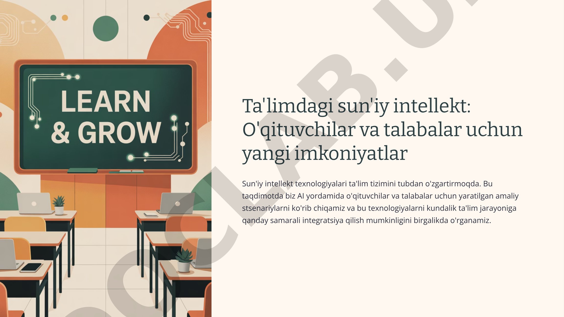 Ta'limdagi sun'iy intellekt: O'qituvchilar va talabalar uchun yangi imkoniyatlar