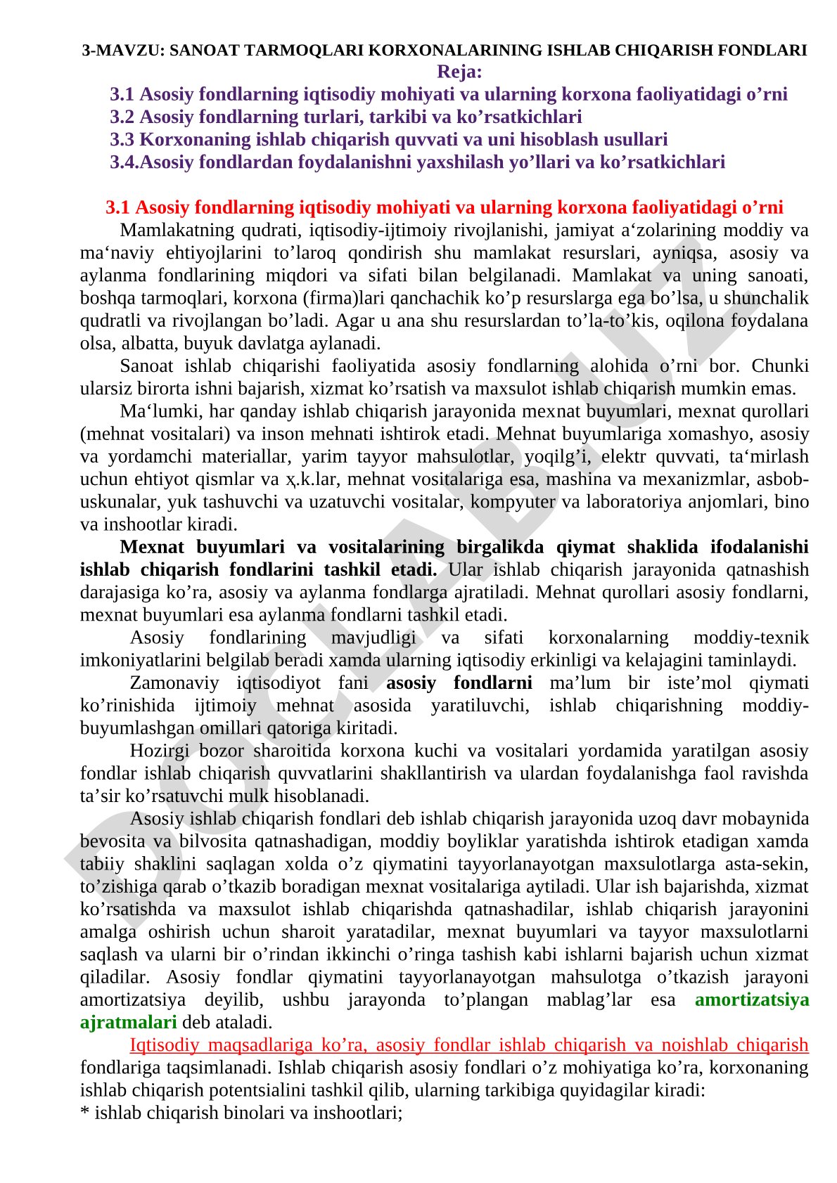 Sanoat tarmoqlari korxonalarining ishlab chiqarish fondlari