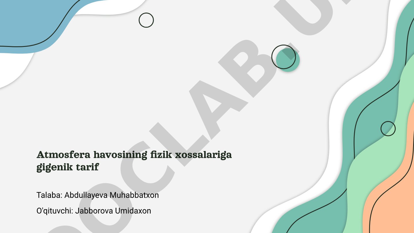 Atmosfera havosining fizik xossalariga gigenik tarif