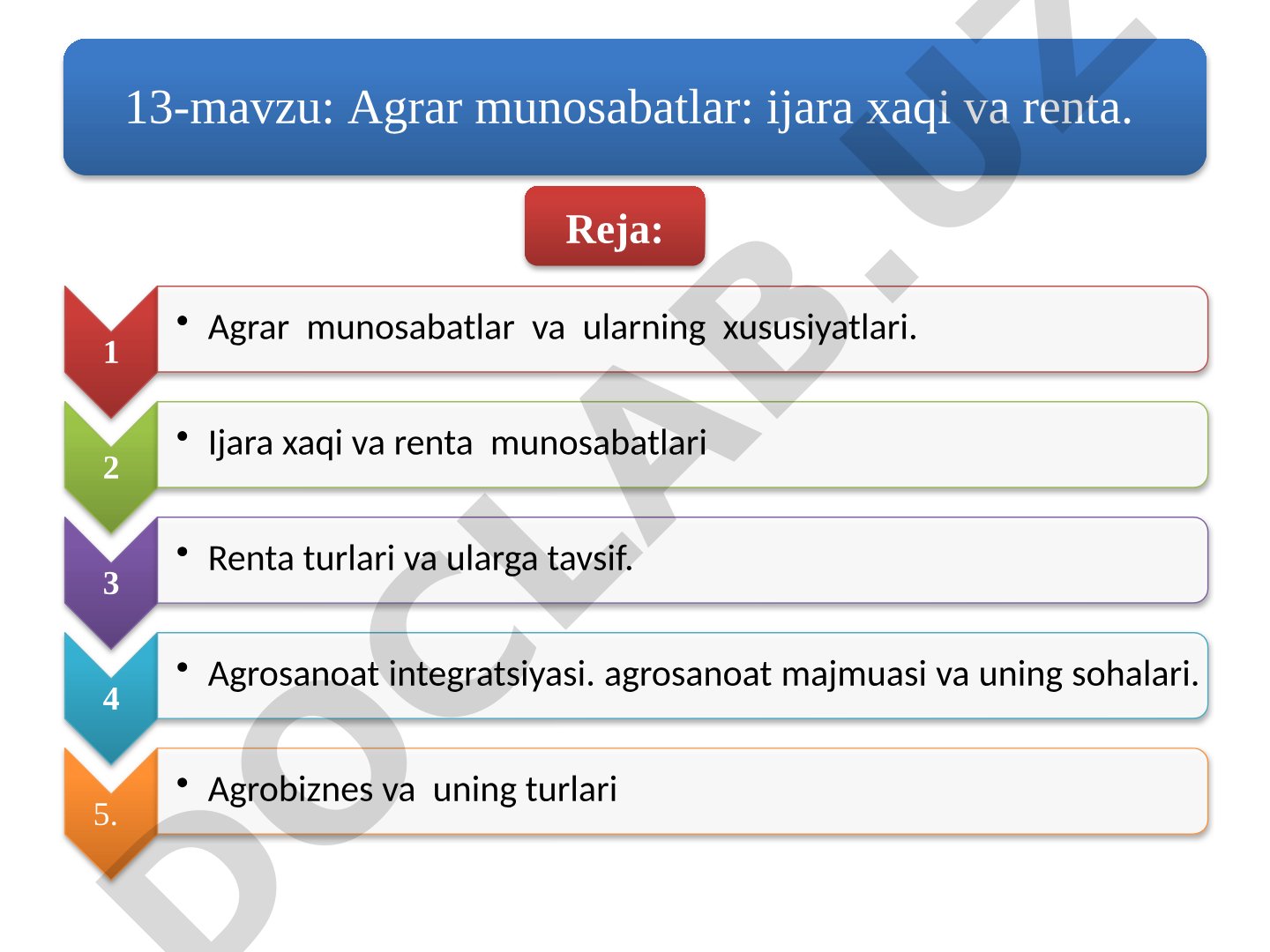 Agrar munosabatlar: ijara haqi va renta