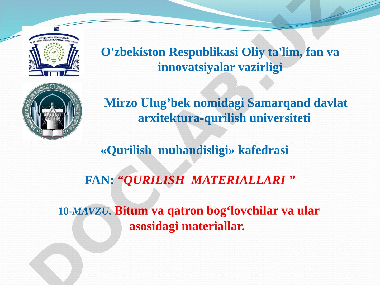 Bitum va qatron bog'lovchilar va ular asosidagi materiallar