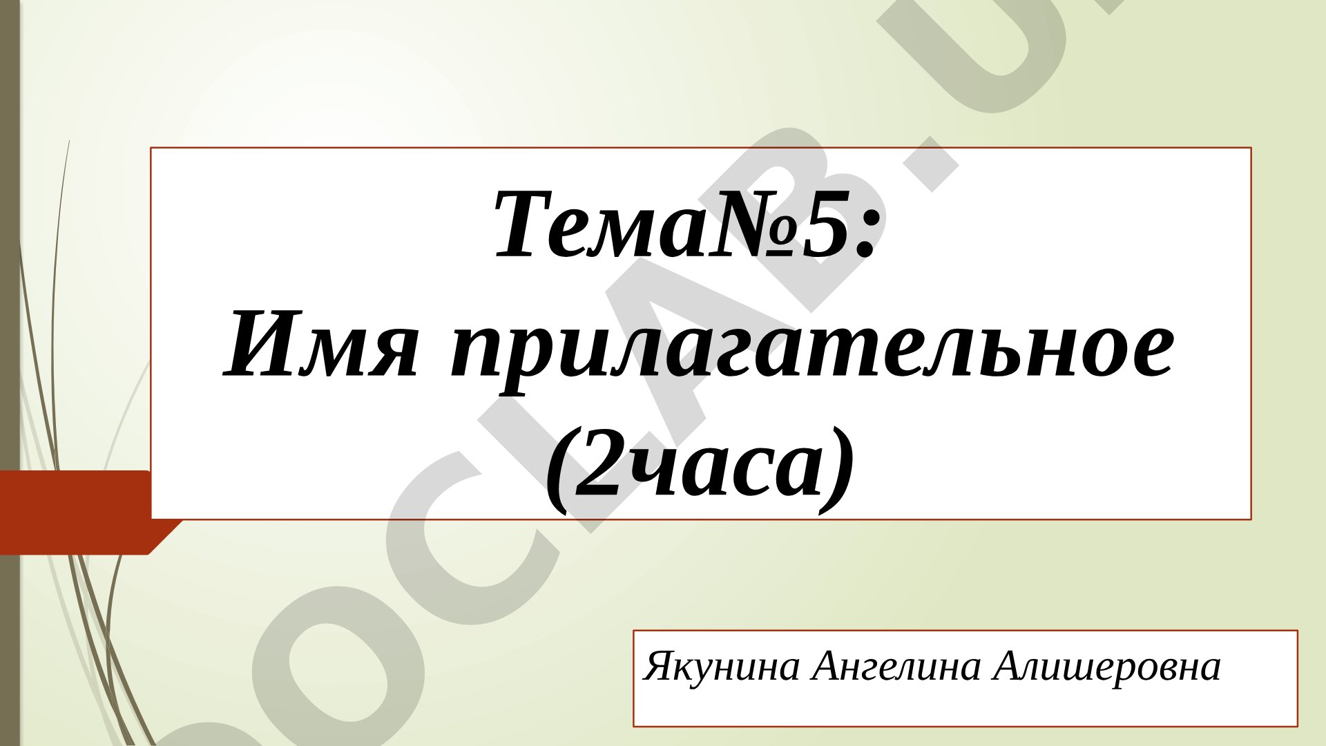 Имя прилагательное