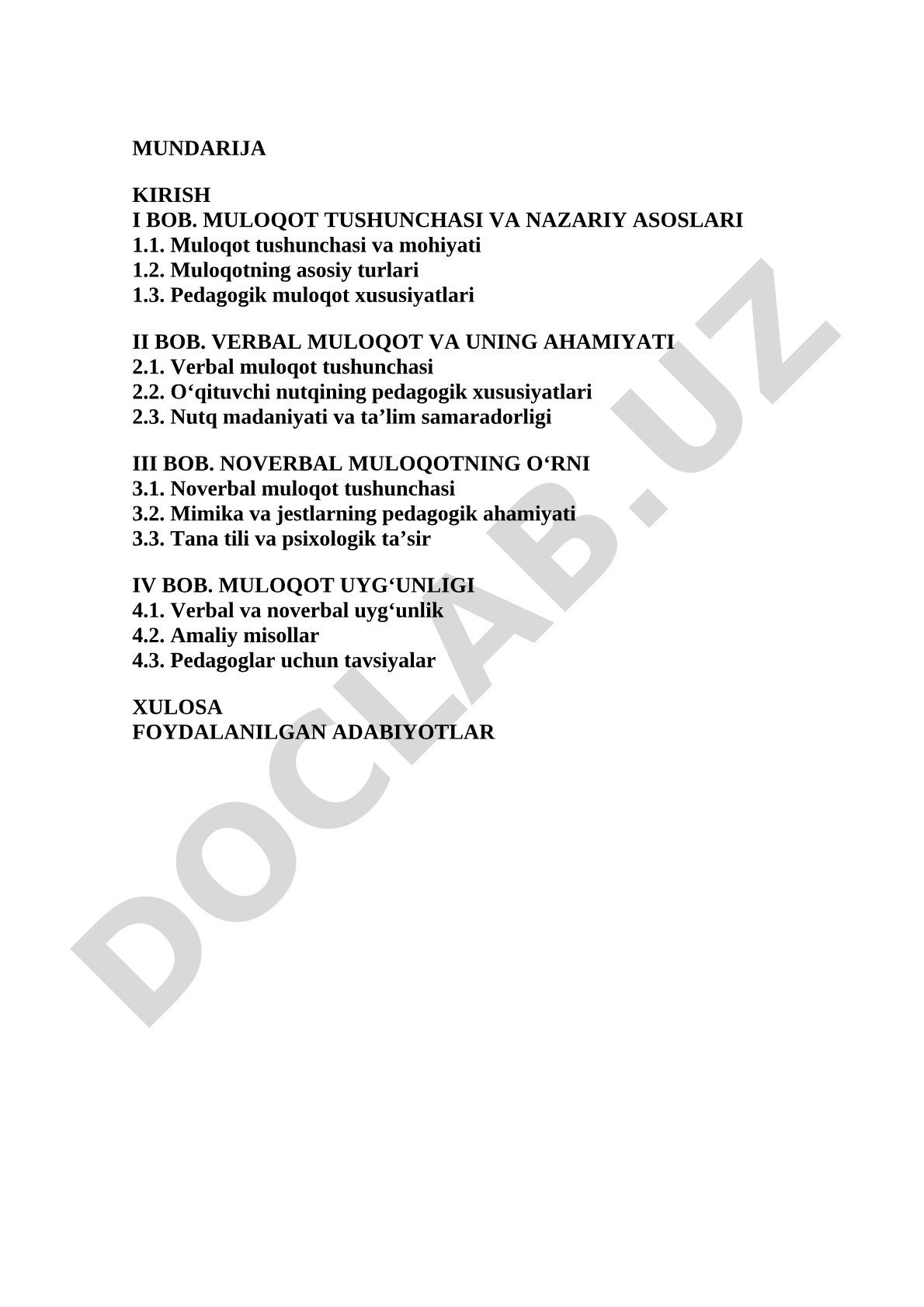 Verbal va noverbal muloqotning pedagogik jarayondagi roli