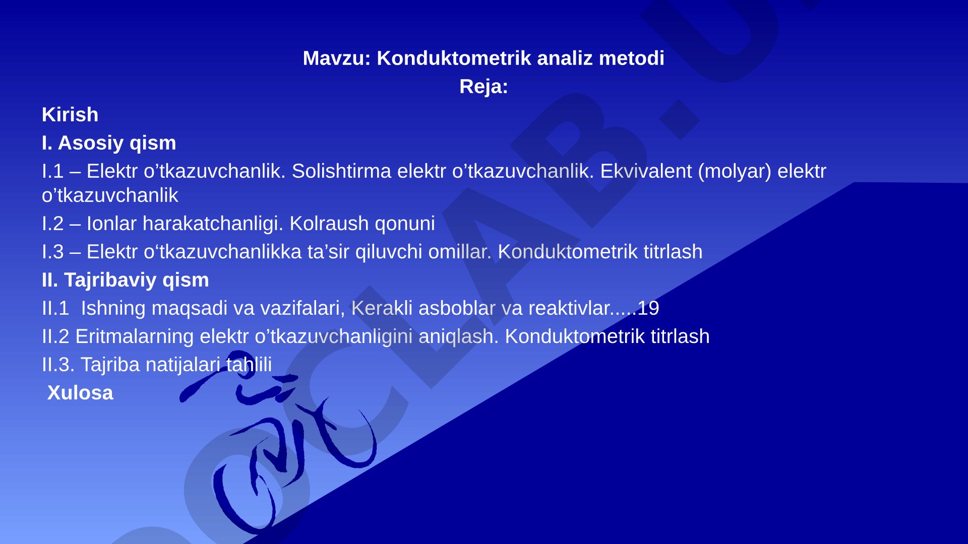 Konduktometrik analiz metodi