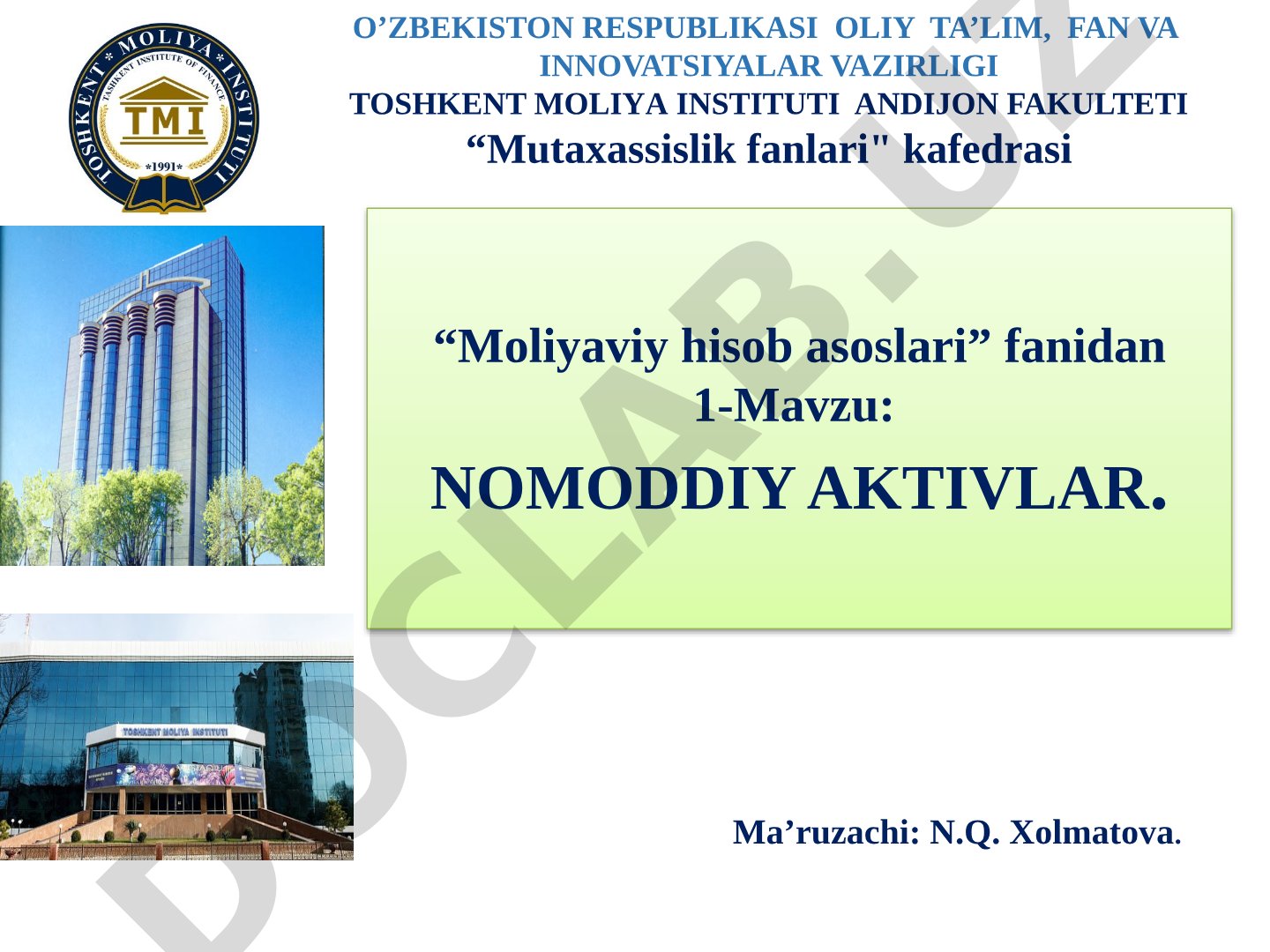 Nomoddiy aktivlar