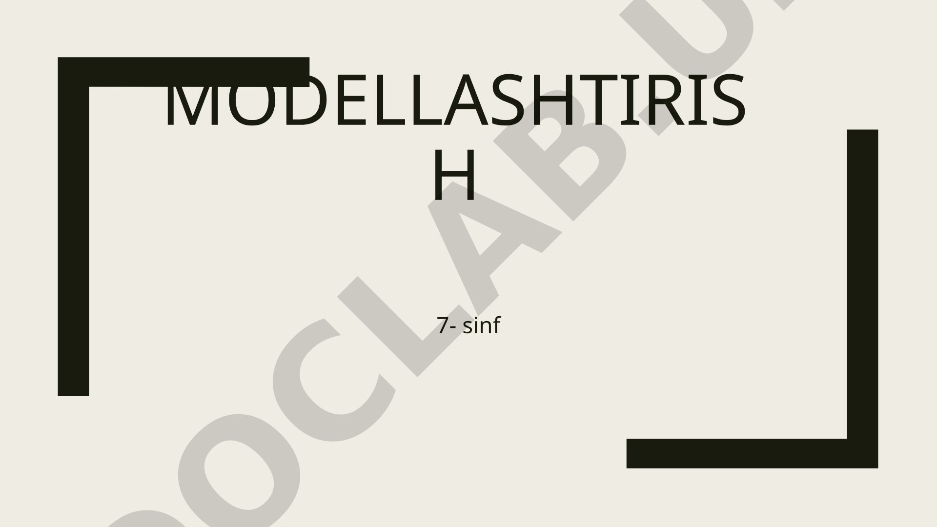 Modellashtirish 7-sinf