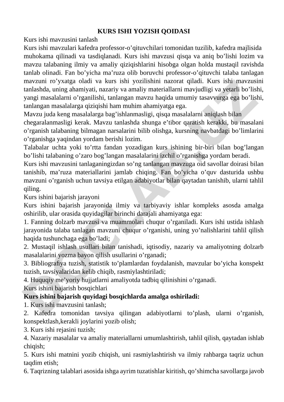 Ilmiy ish mavzusini tanlash va yozish qoidalari