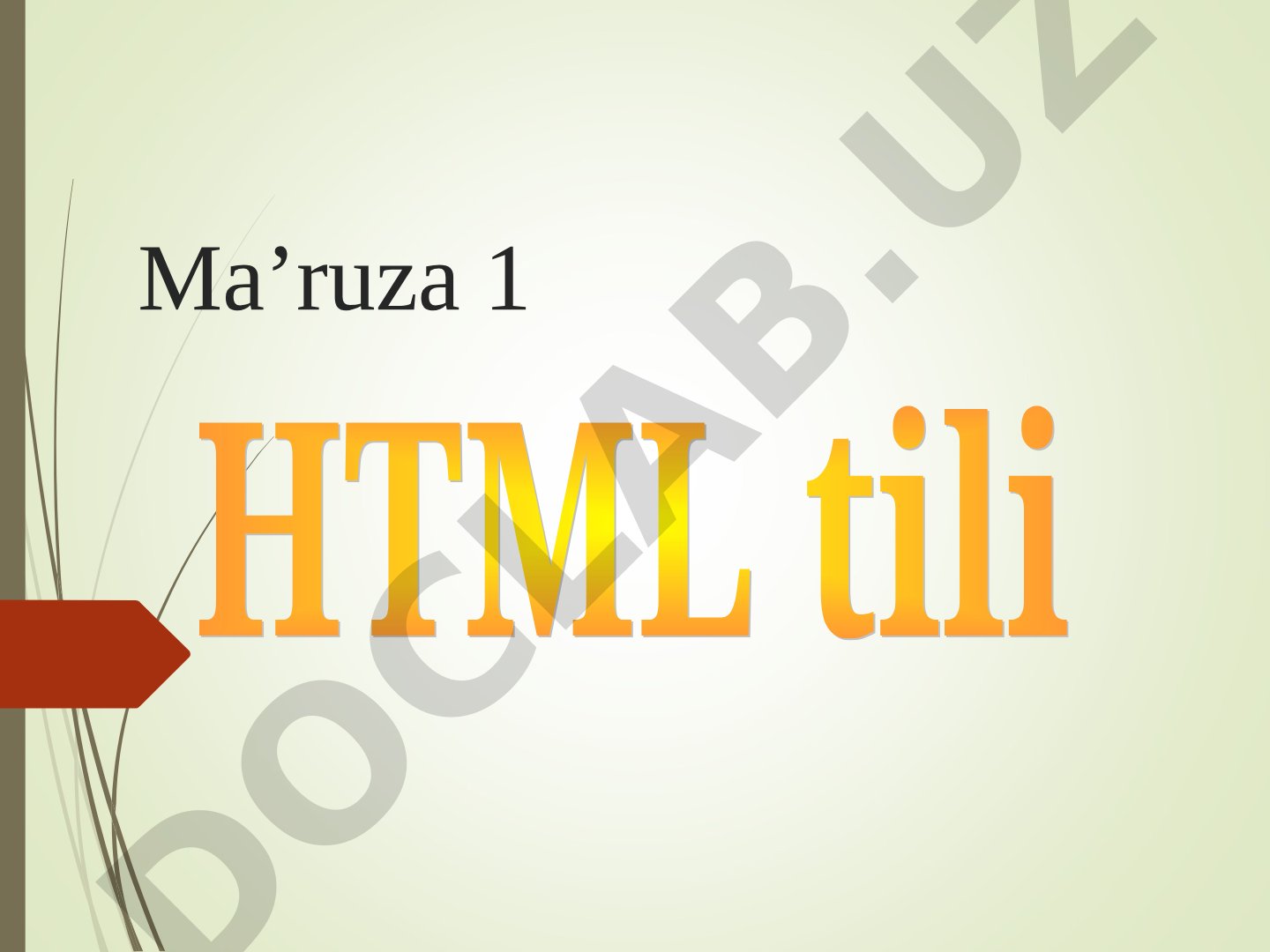 HTML tili tushunchasi