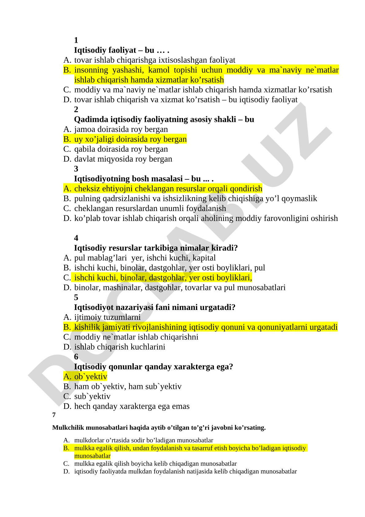 Iqtisodiy faoliyat va iqtisodiyot nazariyasi asoslari