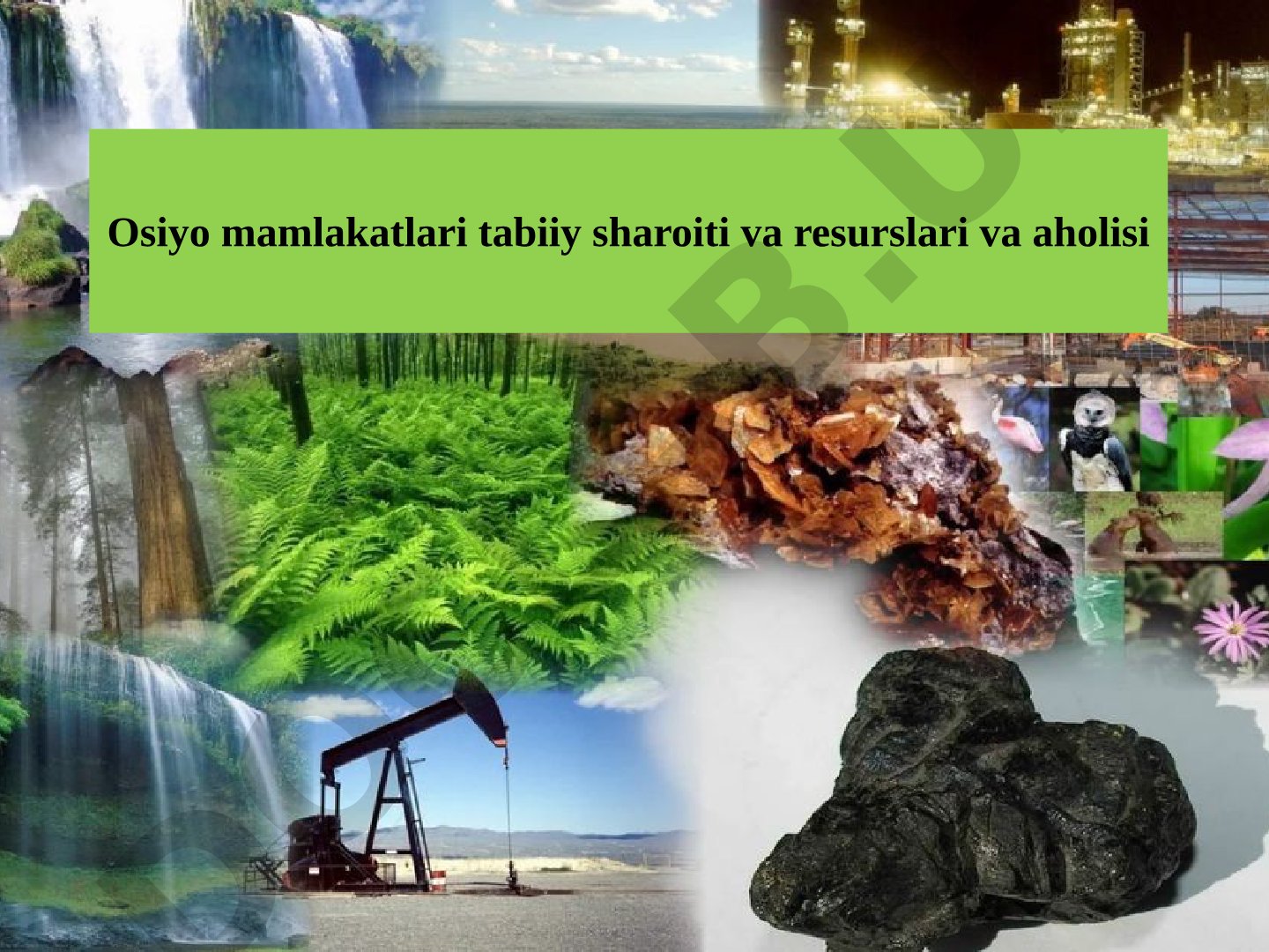Osiyo mamlakatlari tabiiy sharoiti va resurslari va aholisi
