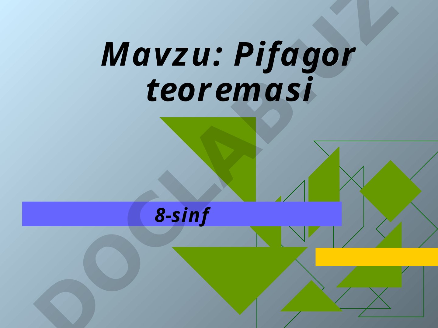 Pifagor teoremasi 8-sinf