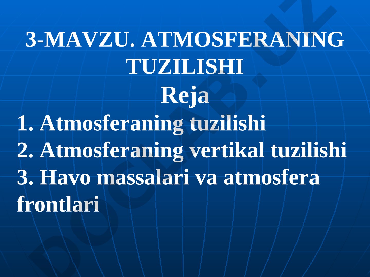 Atmosferaning tuzilishi