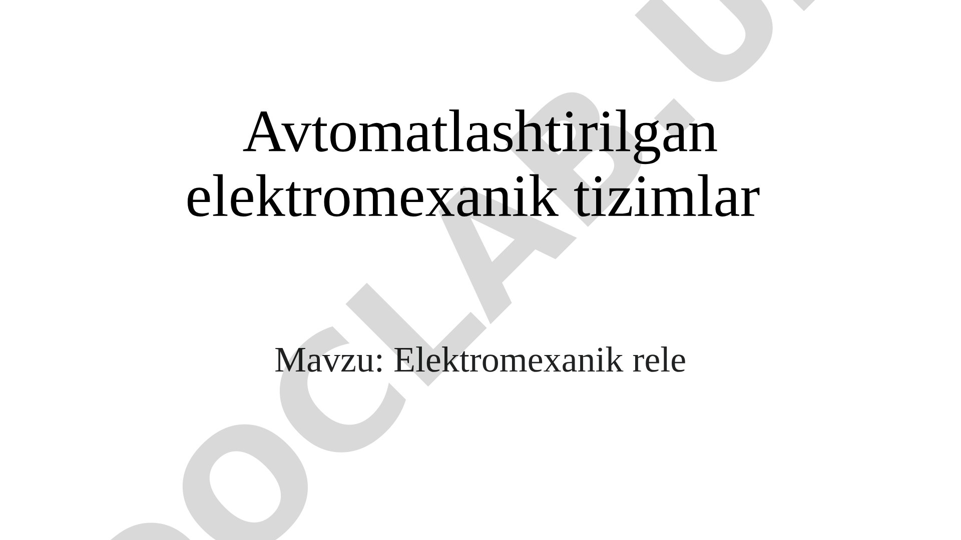 Rele elektr bilan boshqariladigan almashtiruvchi uskuna, uning sxemasi va qo'llanilishi