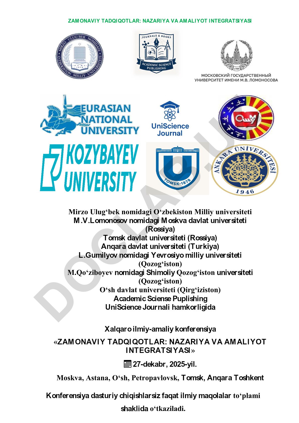 Zamonaviy tadqiqotlar: nazariya va amaliyot integratsiyasi