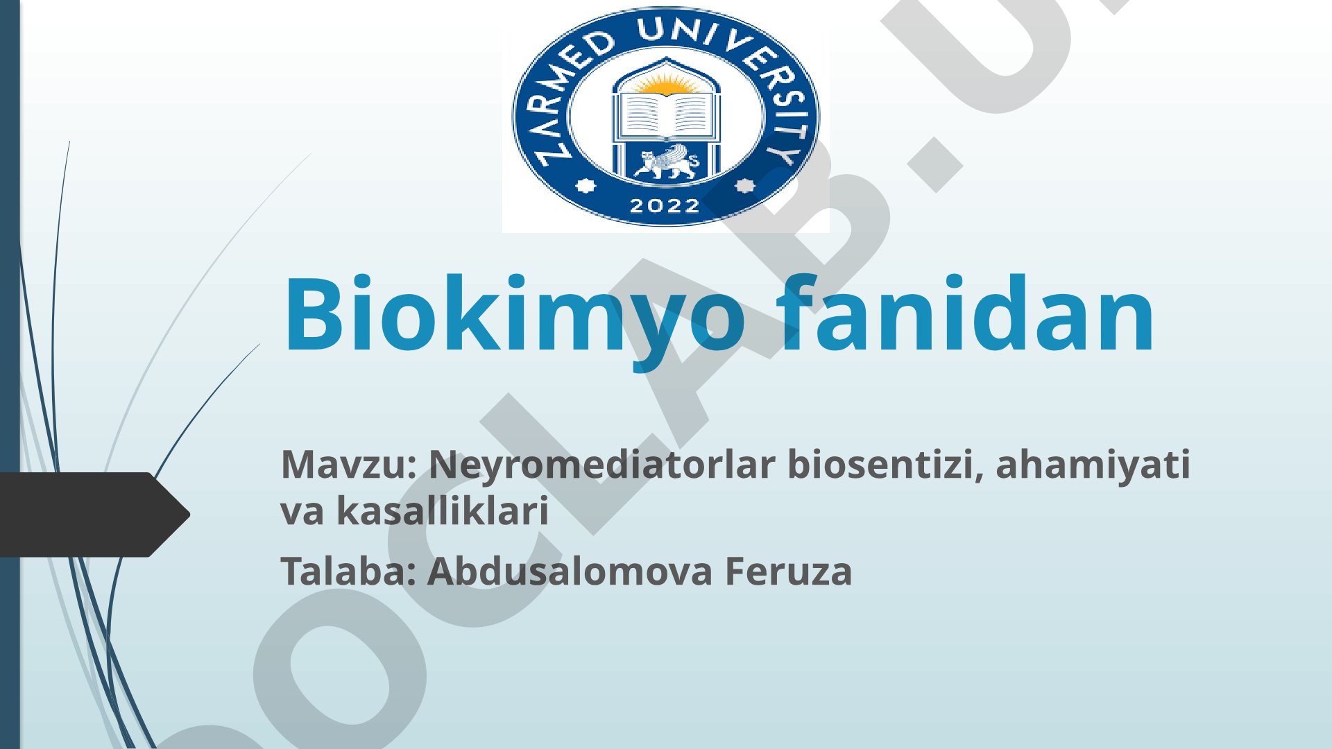 Neyromediatorlar biosentizi, ahamiyati va kasalliklari