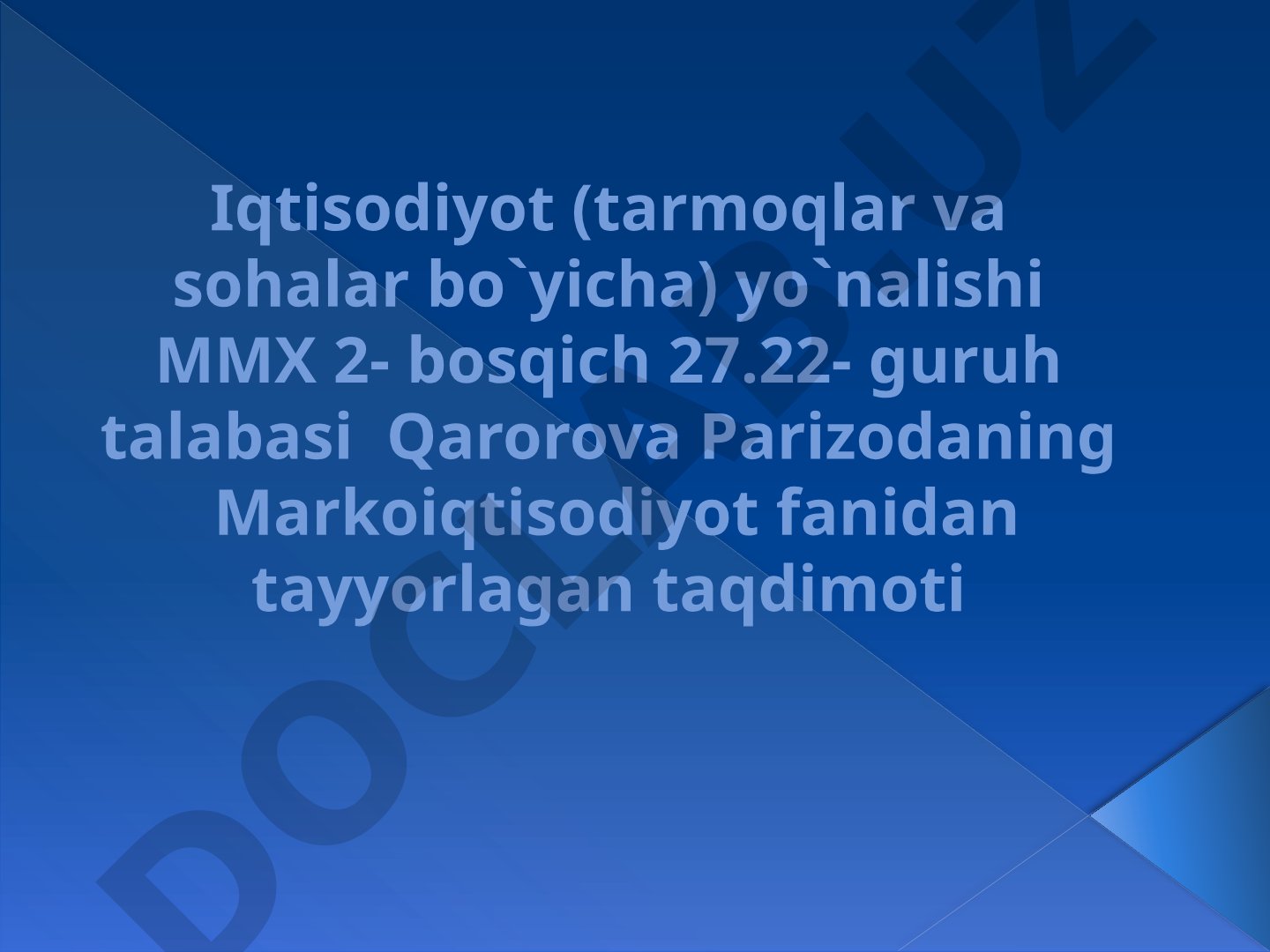 Iqtisodiy o'sish modellarining mohiyati