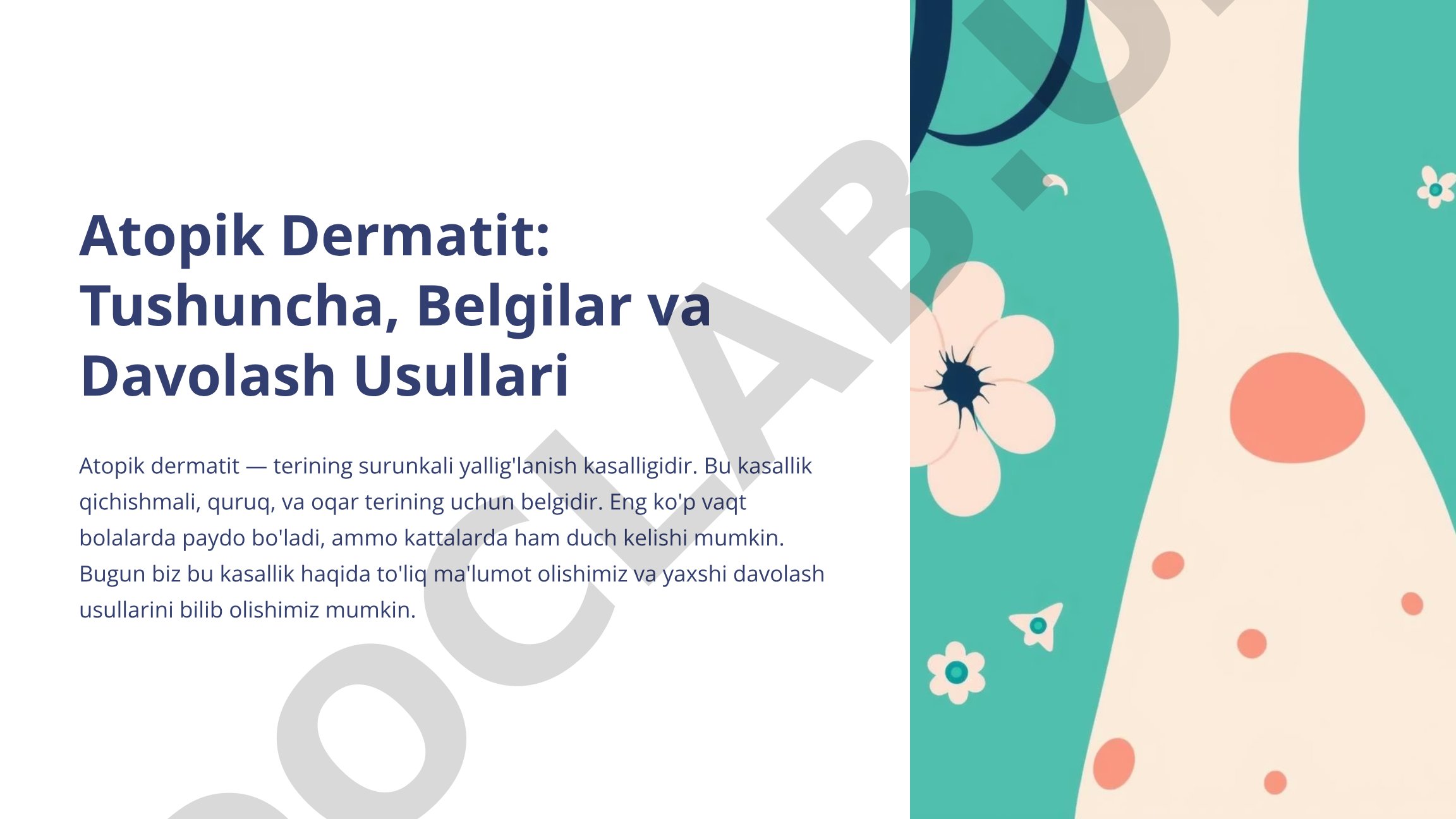 Atopik Dermatit: Tushuncha, Belgilar va Davolash Usullari