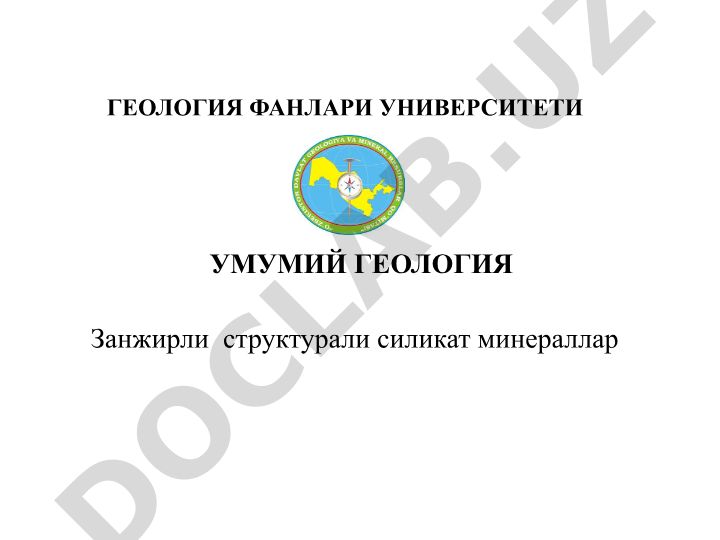 Занжирли структурали силикат минераллар
