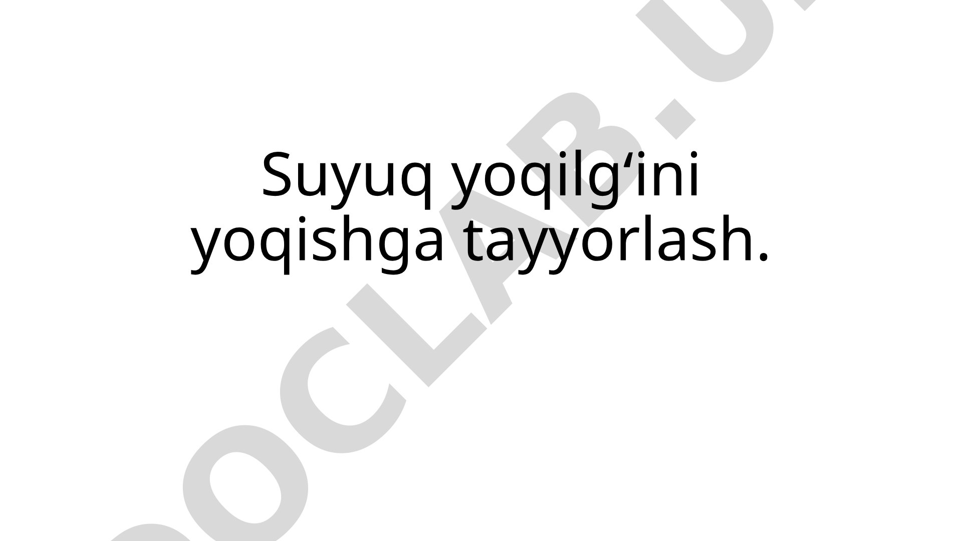 Suyuq yoqilg‘ini yoqishga tayyorlash