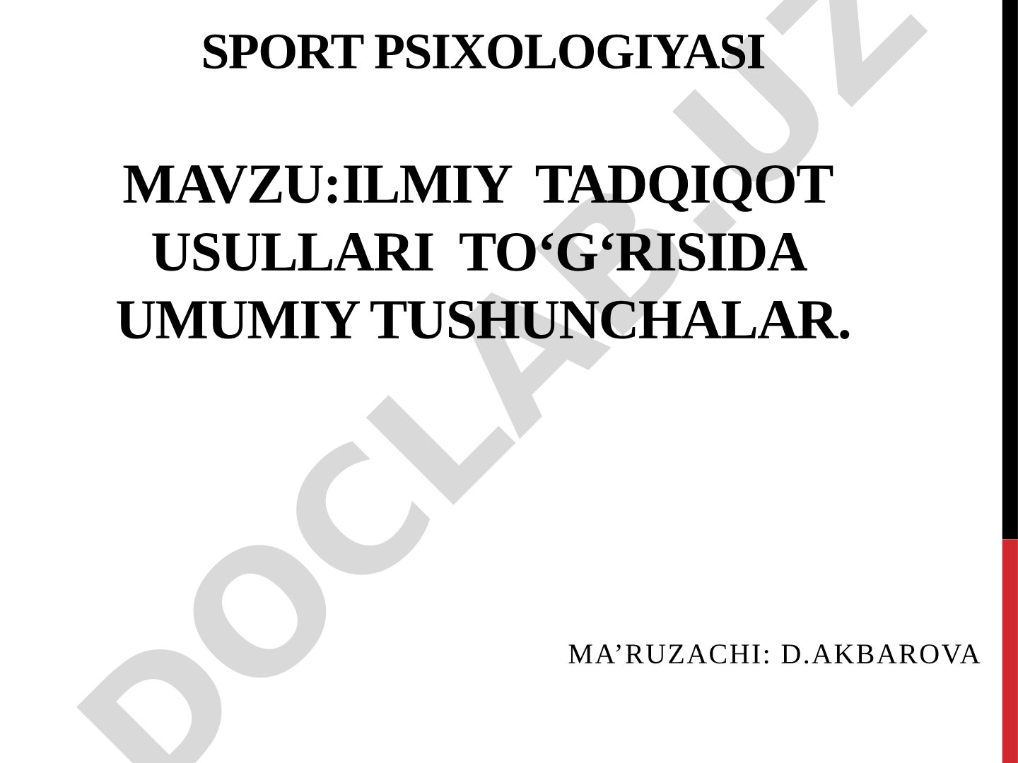 Ilmiy tadqiqot usullari to‘g‘risida umumiy tushunchalar