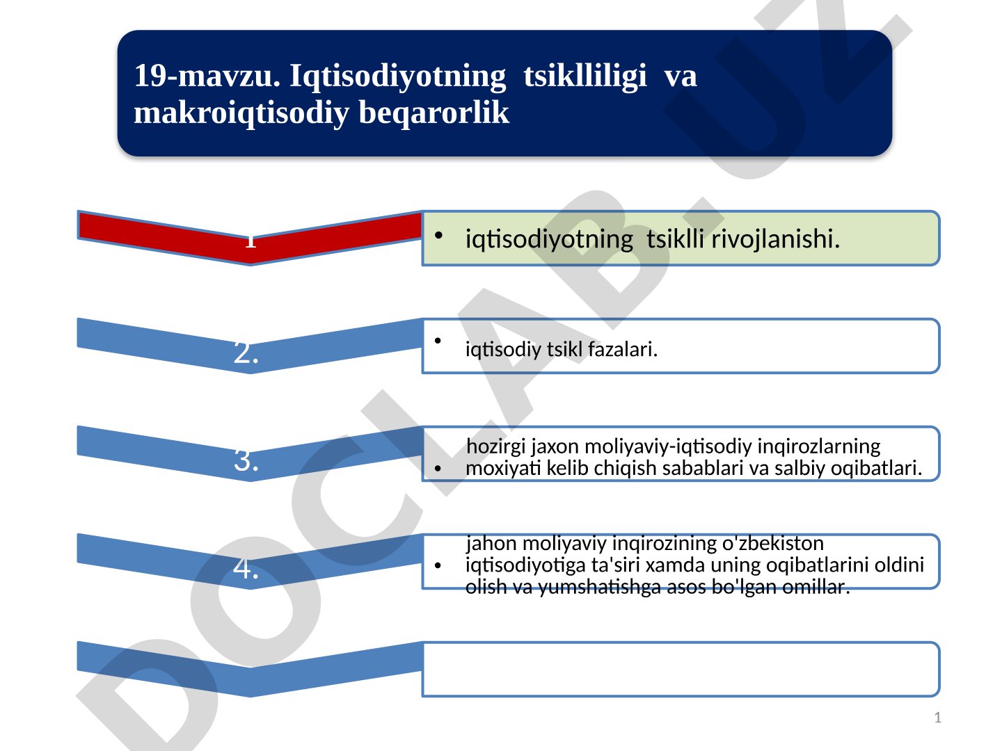 Iqtisodiyotning tsiklliligi va makroiqtisodiy beqarorlik
