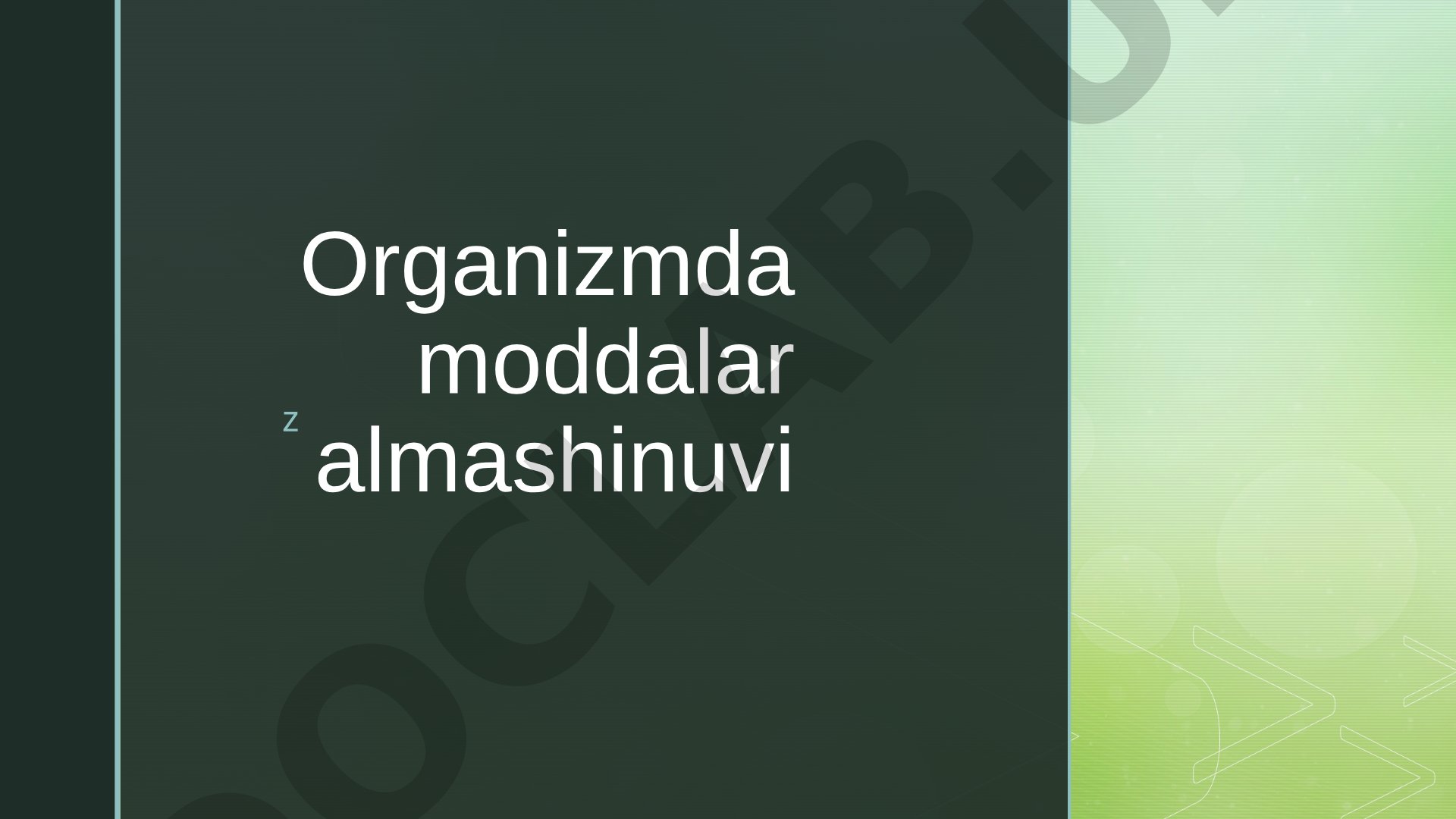 Organizmda moddalar almashinuvi