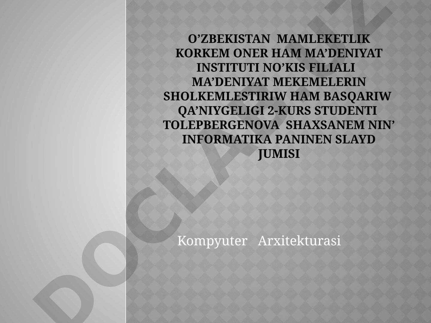 Kompyuter Arxitekturasi