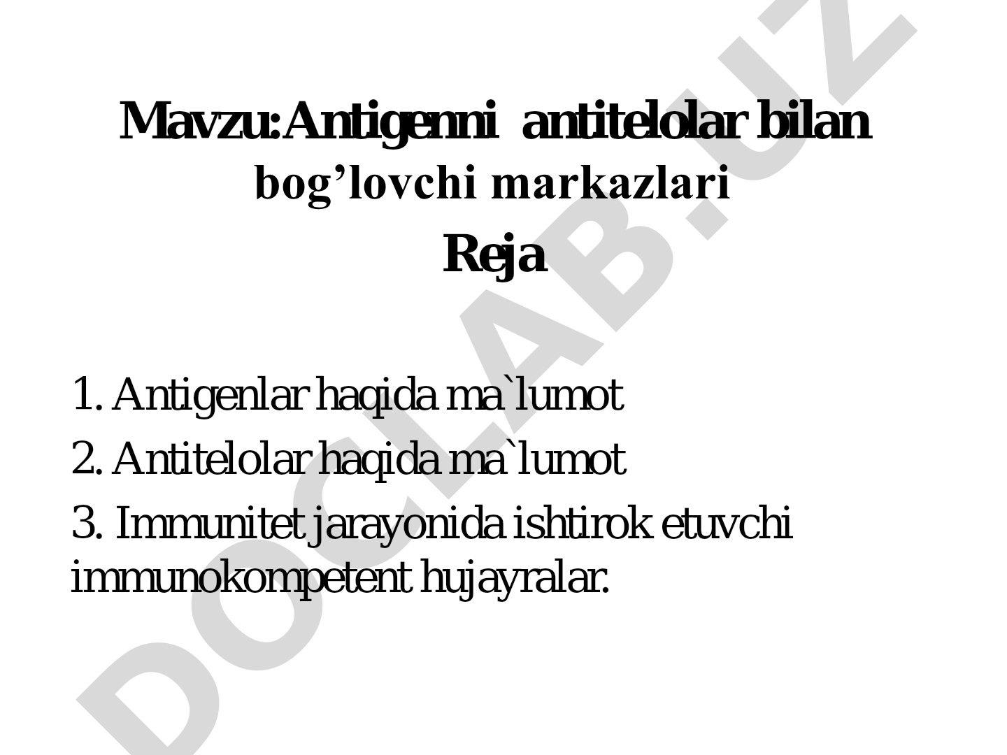 Antigenni antitelolar bilan bog'lovchi markazlari