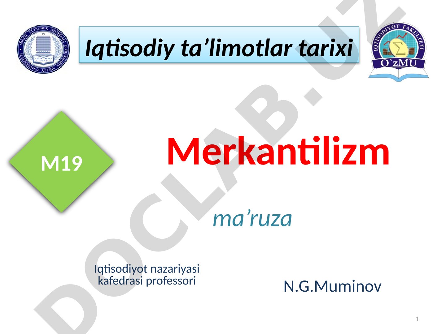 Merkantilizm iqtisodiy ta’limoti