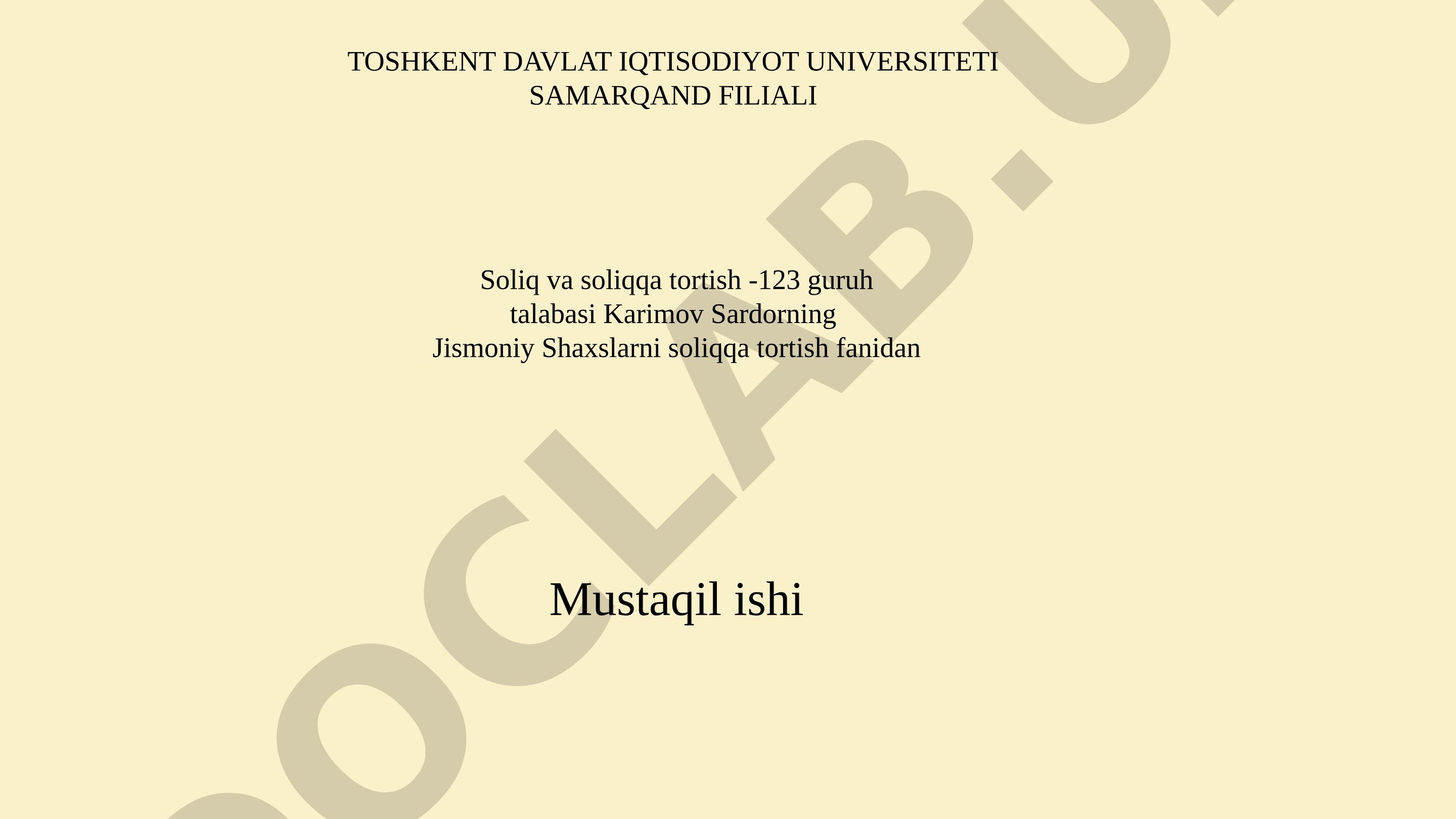 Ayrim toifadagi jismoniy shaxslar tomonidan ijtimoiy soliqni hisoblab chiqarish va to’lashning o’ziga xos xususiyatlari