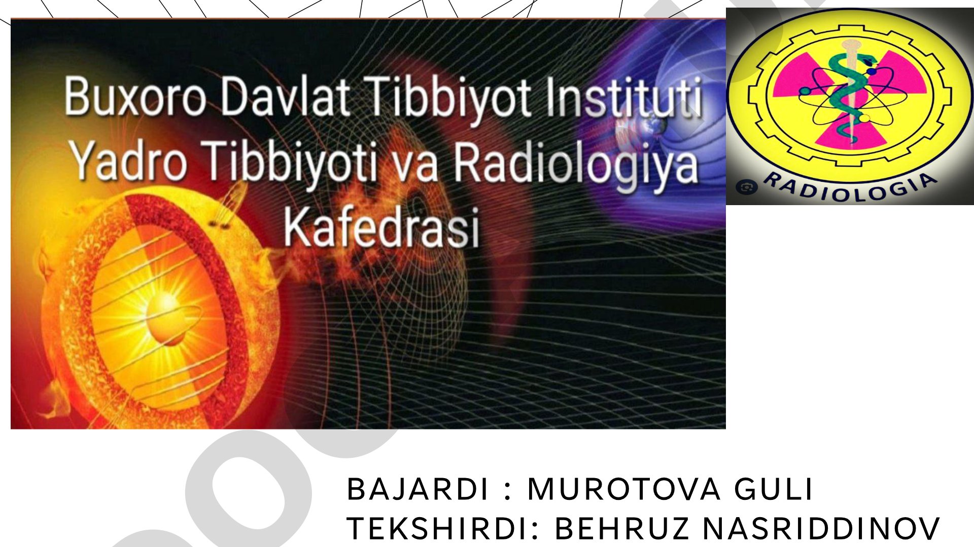 Nur terapiyasi usullari, nurlanish turlari va onkologiyada qo'llanilishi