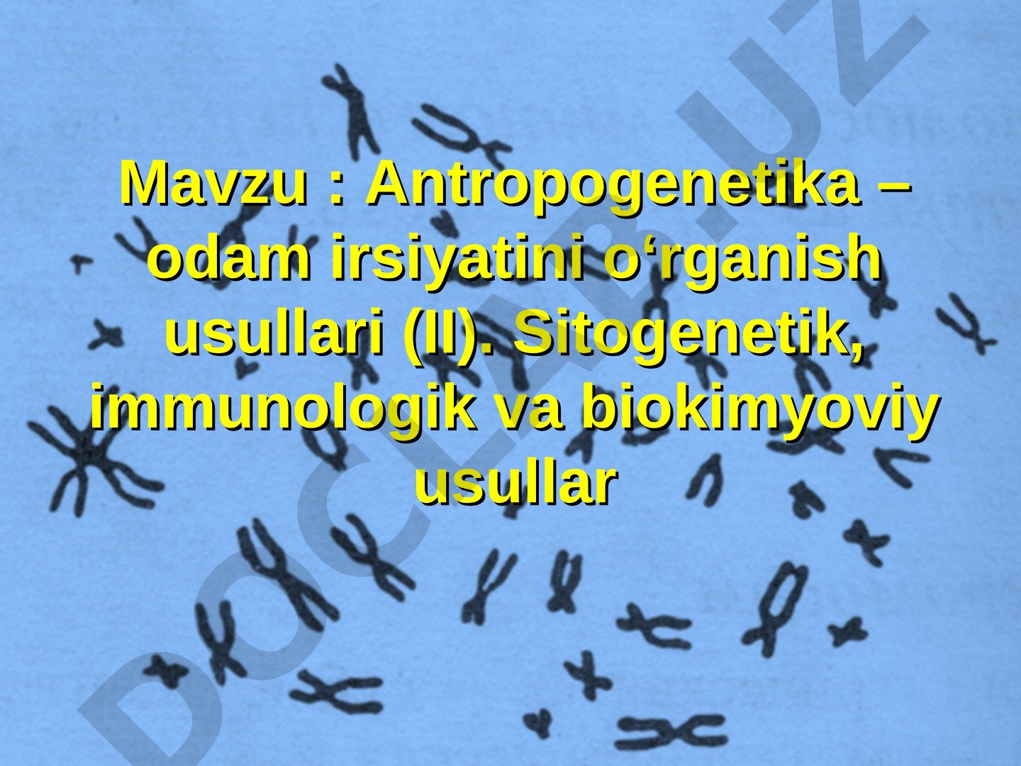 Antropogenetika – odam irsiyatini o‘rganish usullari. Sitogenetik, immunologik va biokimyoviy usullar