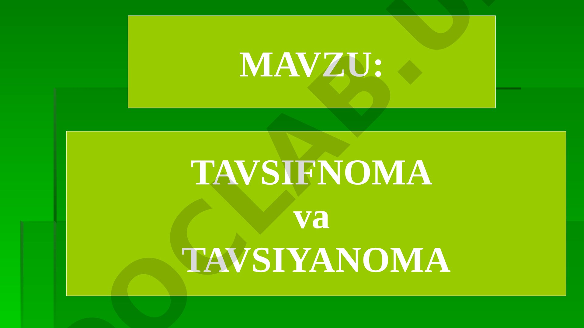 Tavsifnoma va tavsiyanoma