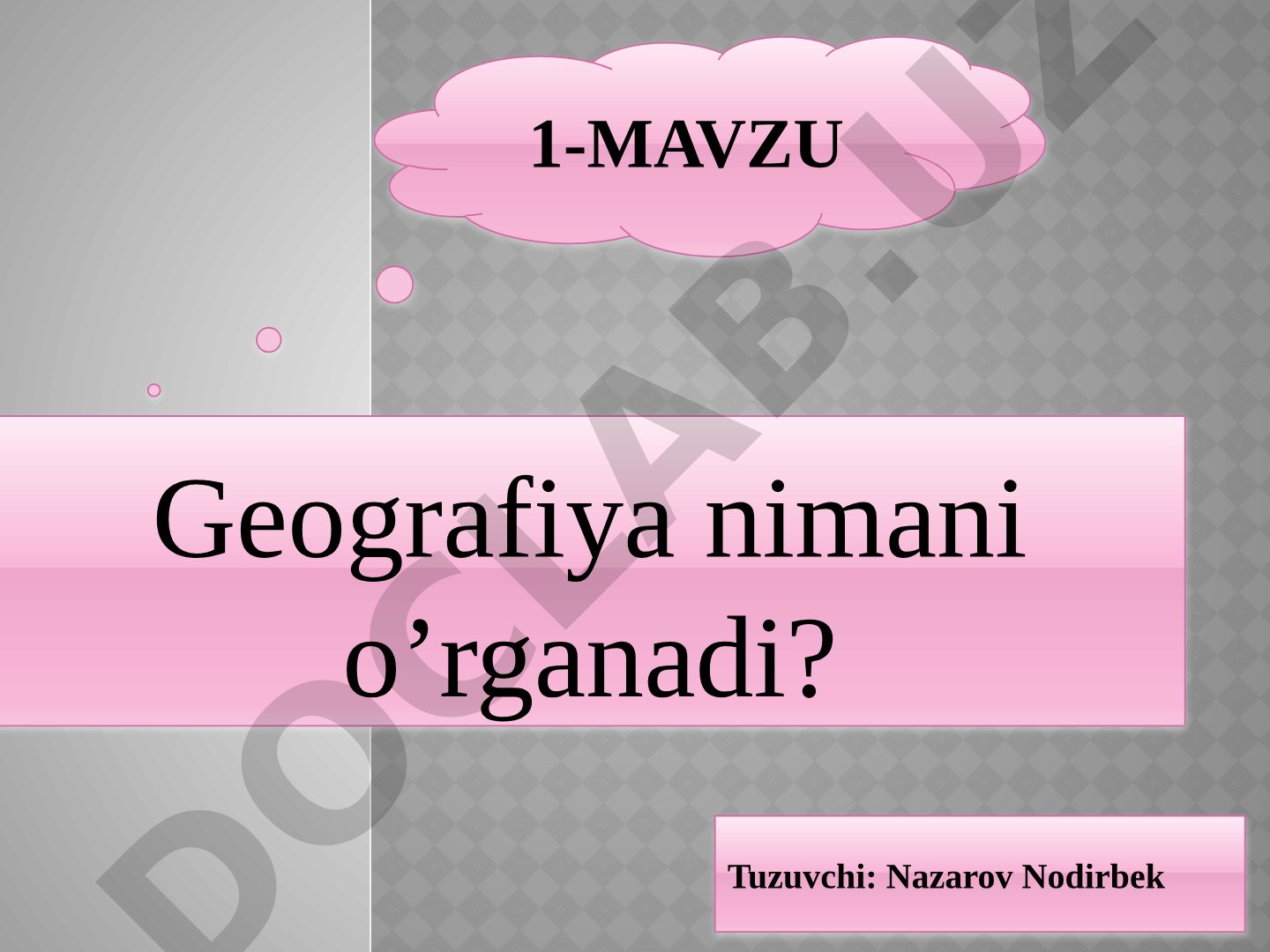 Geografiya nimani o'rganadi?